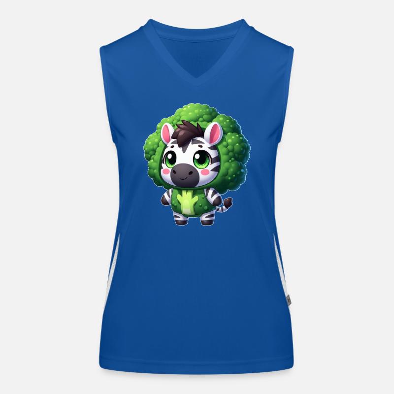Zebra Brokkoli Gemüse Kostüm Veganismus Funktionelles Kontrast-Tank Top für Frauen