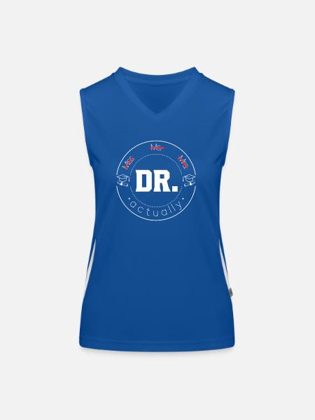 Fräulein Frau Frau Dr Eigentlich Ärztin studiert - Funktionelles Kontrast-Tank Top für Frauen - Royal/Weiß - Vorne