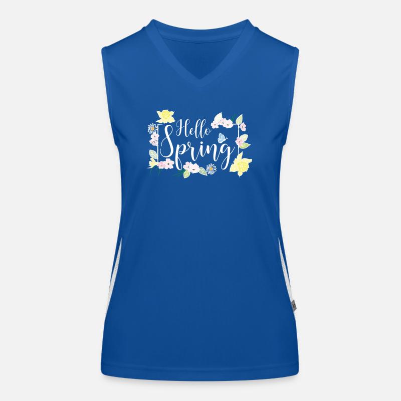 Hello Spring weiss Funktionelles Kontrast-Tank Top für Frauen