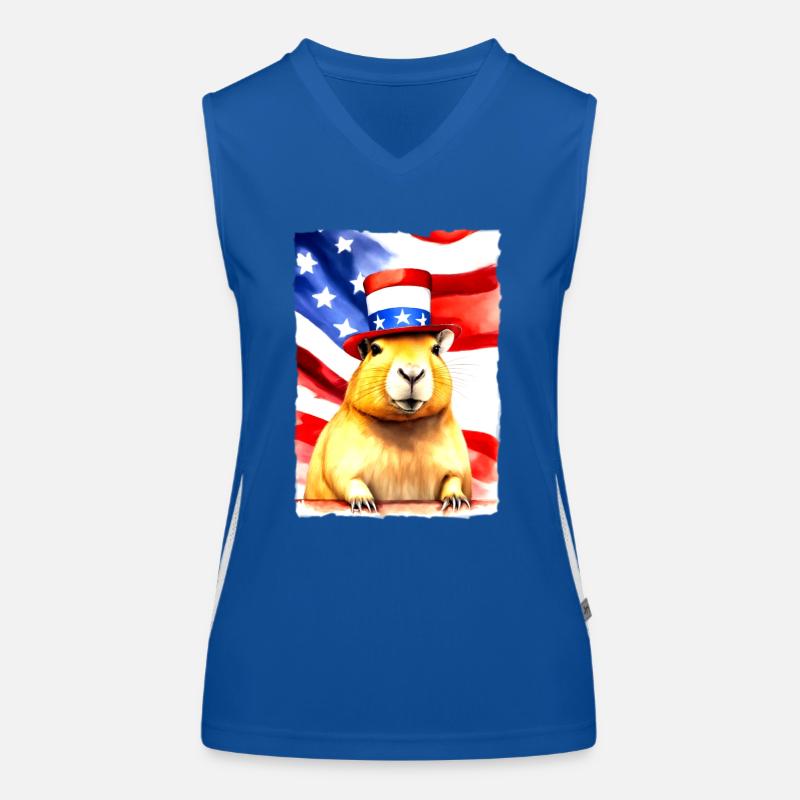 rongeur "Capybara Président" Débardeur respirant contrasté Femme
