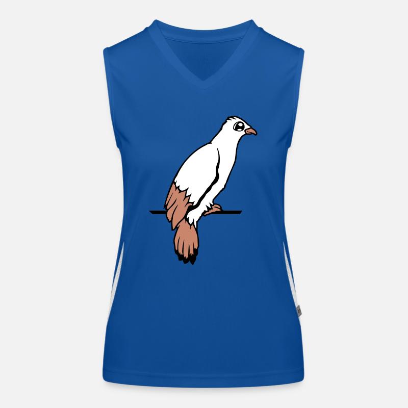 Bird Raven Dove Sitting Cable Hawk Eagle Birdie Women's Functional Contrast Tank Top