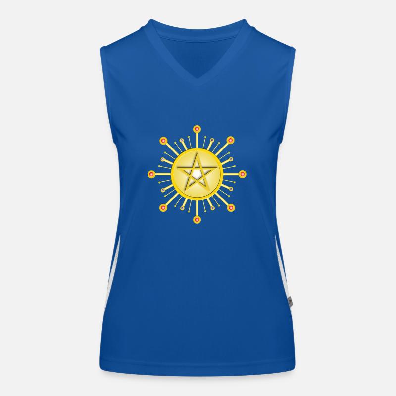 Pentagramm / goldenes Pentagramm Funktionelles Kontrast-Tank Top für Frauen