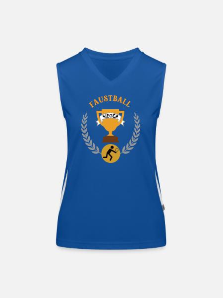 Faustball Sieger Gewinner Turnier Meisterschaft - Funktionelles Kontrast-Tank Top für Frauen - Royal/Weiß - Vorne
