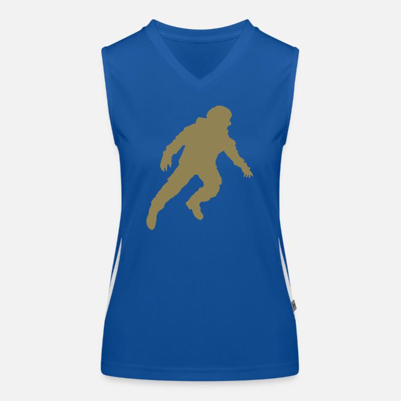 Schwebender Astronaut Silhouette Schwerelosigkeit Funktionelles Kontrast-Tank Top für Frauen