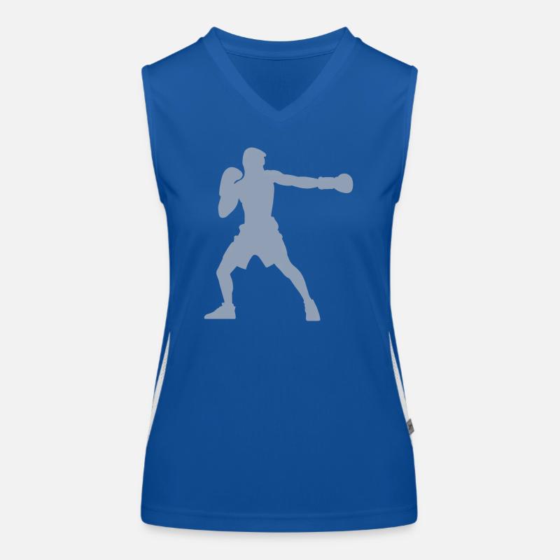 Silhouette de boxeur, design de boxe vif Débardeur respirant contrasté Femme