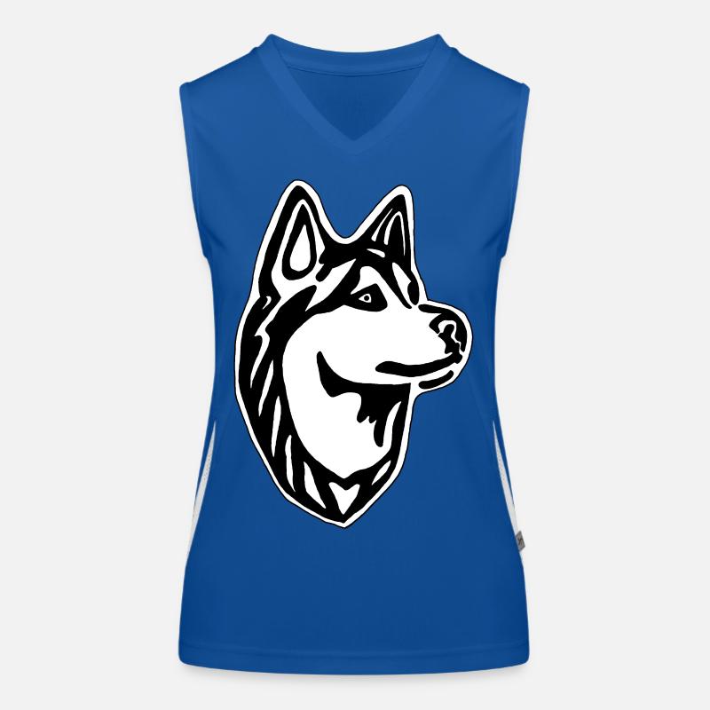 Husky Hund Funktionelles Kontrast-Tank Top für Frauen