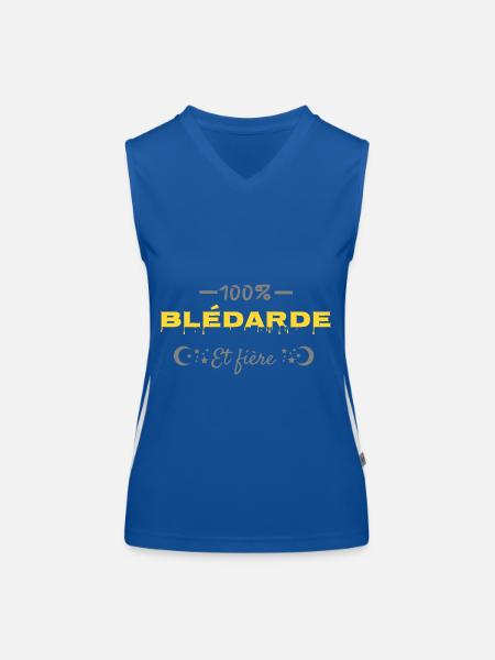 100% blédarde. - Débardeur respirant contrasté Femme - bleu/blanc - Devant