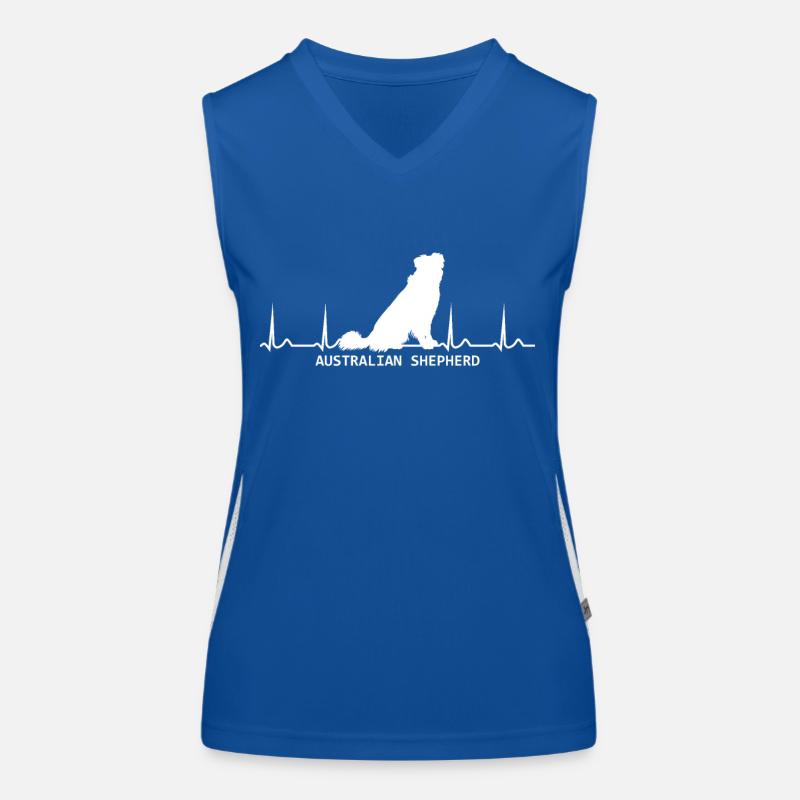 Australie Shepherd chien cadeau de coeur Débardeur respirant contrasté Femme