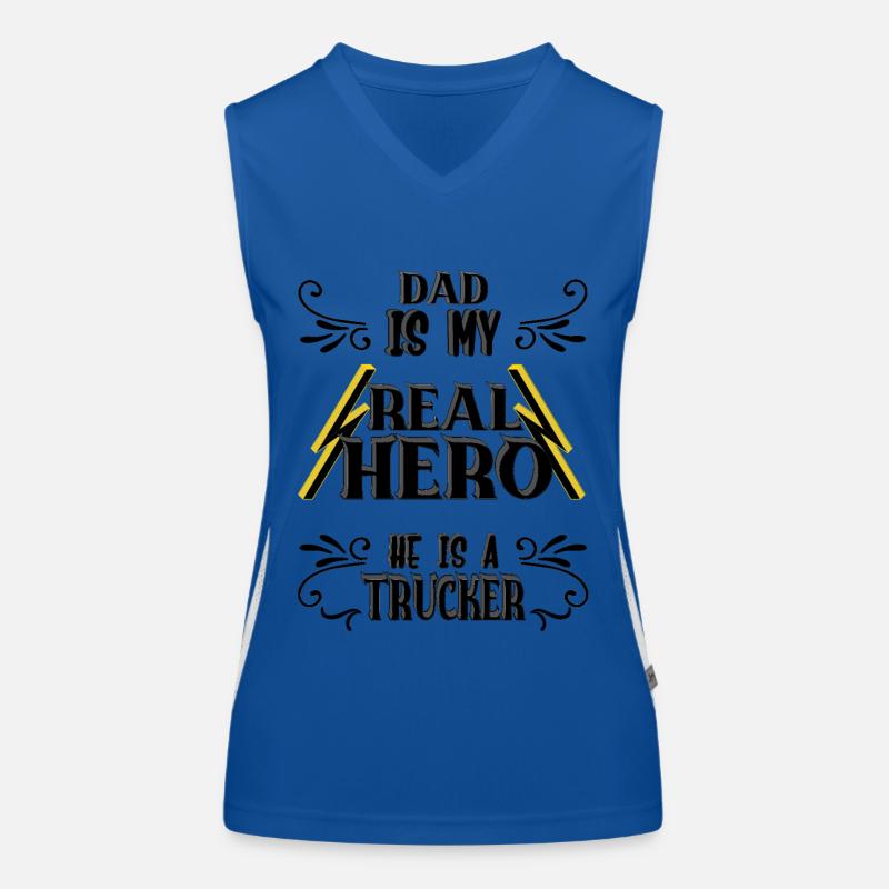 Dad my real hero, trucker, pride, gift, Women's Functional Contrast Tank Top