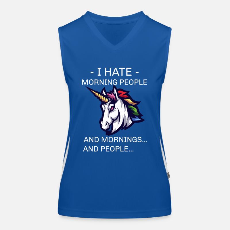 Bad Unicorn Horse - I hate people Funktionelles Kontrast-Tank Top für Frauen