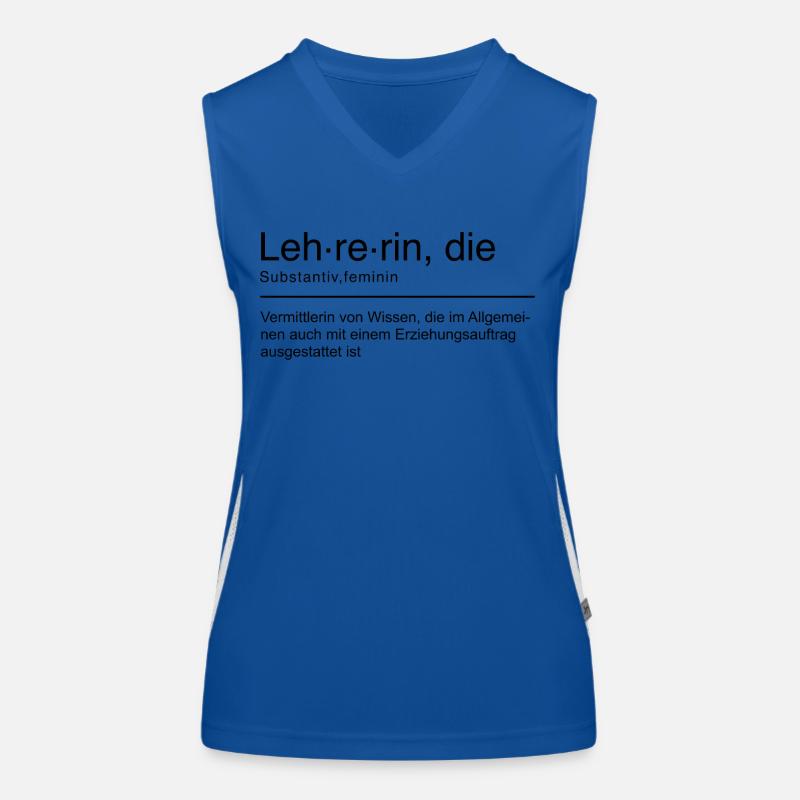 Lehrerin Duden Spruch lustig Schwarz Funktionelles Kontrast-Tank Top für Frauen