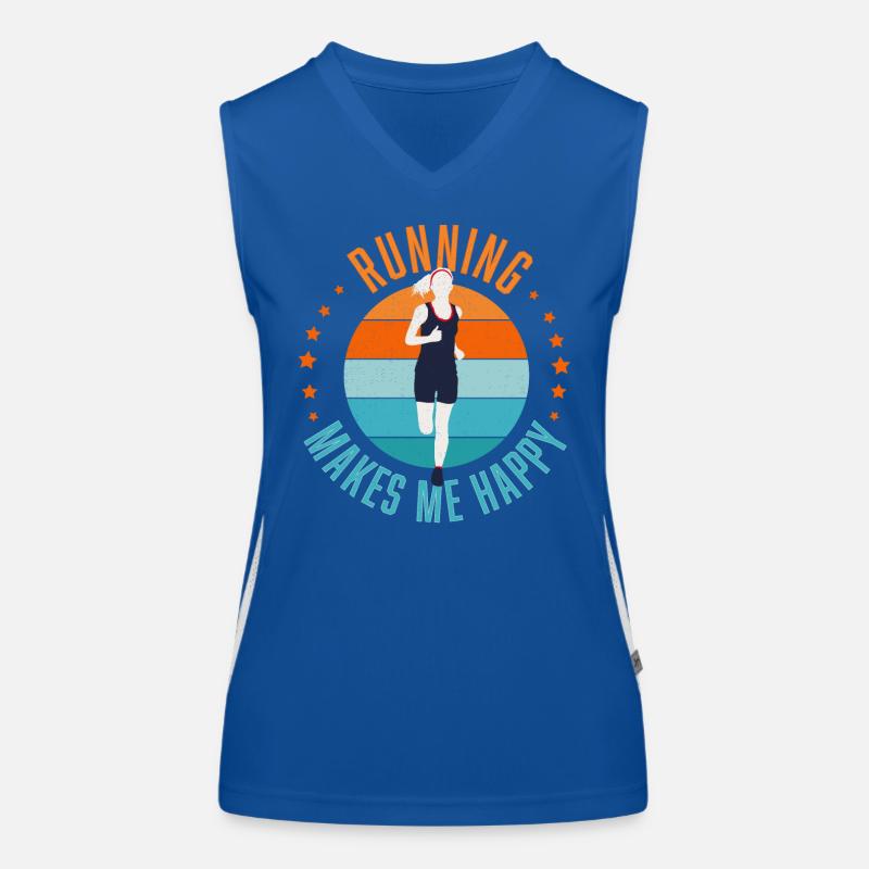 La course à pied me rend heureuse Débardeur respirant contrasté Femme