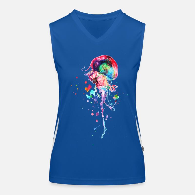 Bunte Qualle Aquarell Funktionelles Kontrast-Tank Top für Frauen