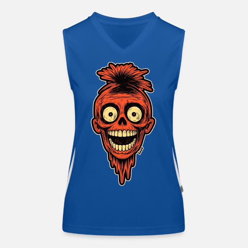 Crimson Skull Mohawk Maskottchen Funktionelles Kontrast-Tank Top für Frauen