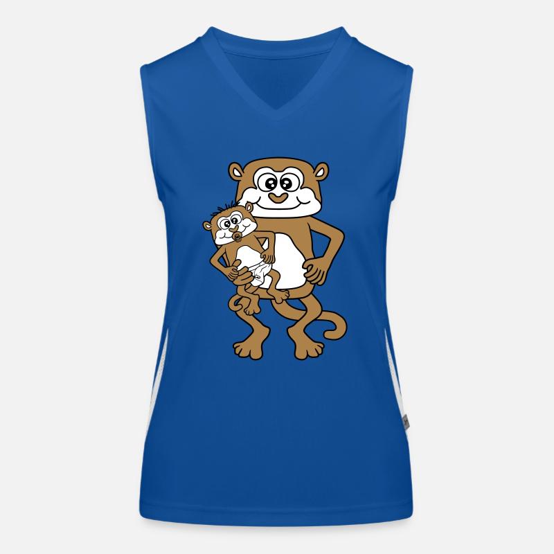 diaper pacifier daddy aeffchen baby monkey suess never Women's Functional Contrast Tank Top