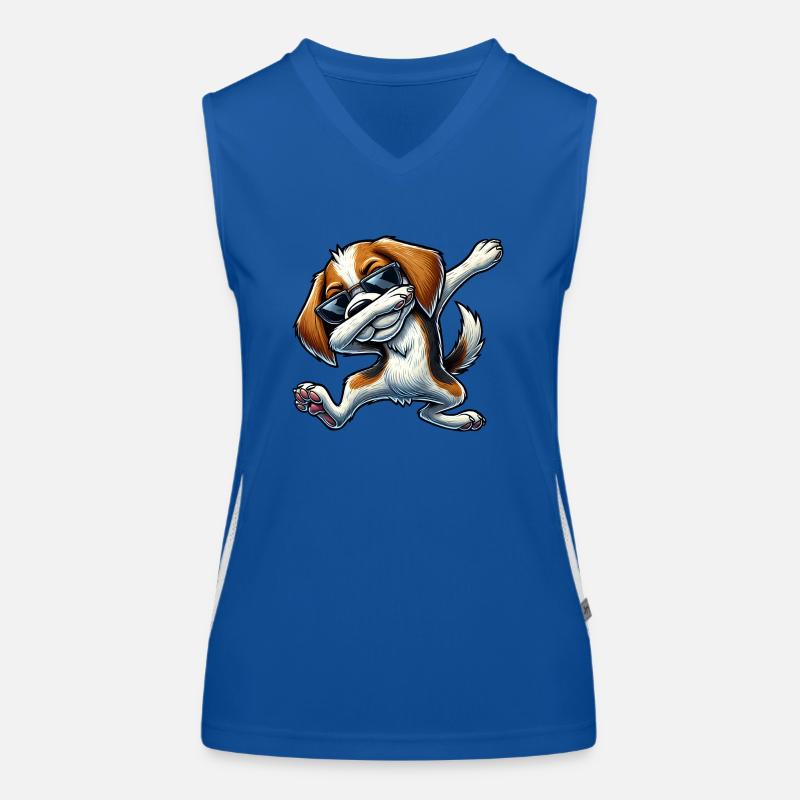 Mignon Beagle Chien Dabbing Dessin Animé Dab Débardeur respirant contrasté Femme
