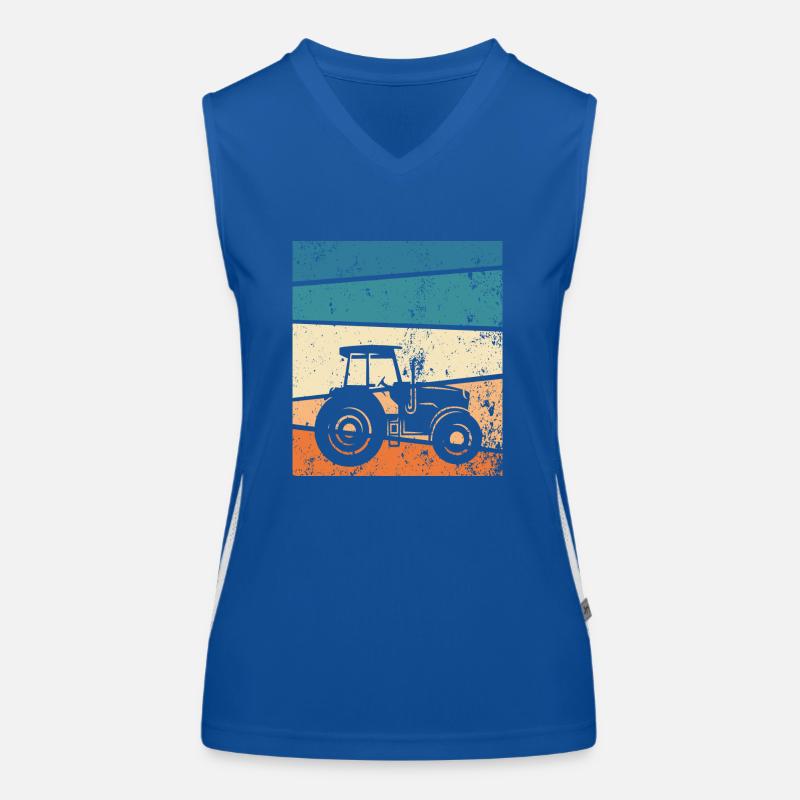 Traktor Retro Landwirt Funktionelles Kontrast-Tank Top für Frauen