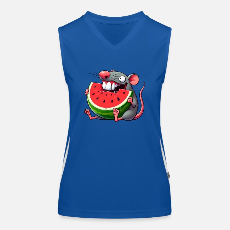 Cute Mouse Watermelon Summer Whimsical Whimsical Women's Functional Contrast Tank Top