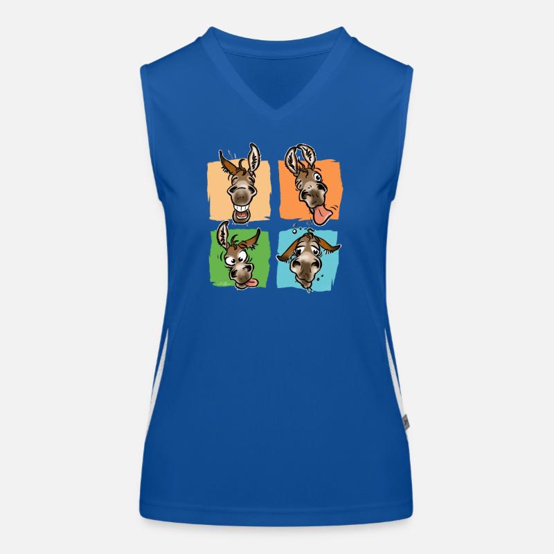 Donkey trombines (for dark textiles) Women's Functional Contrast Tank Top