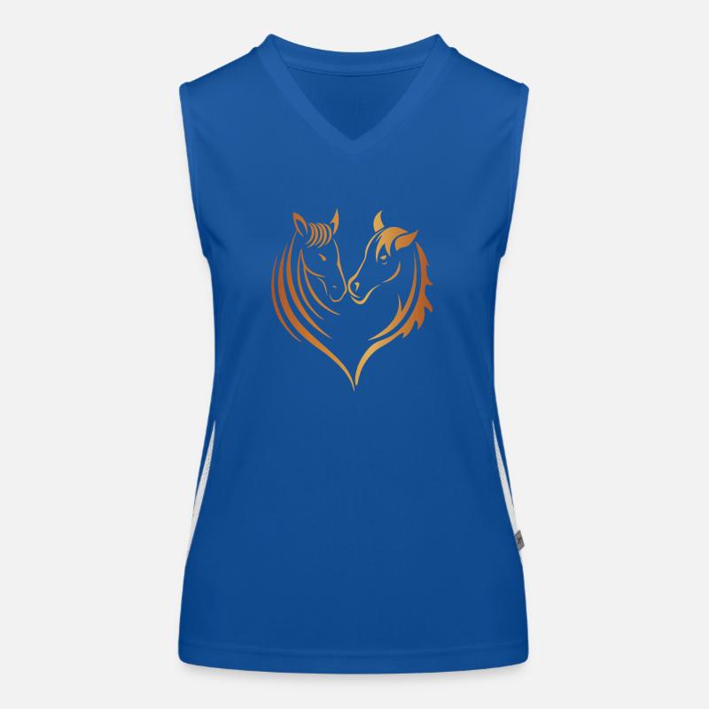 Pferde herz Funktionelles Kontrast-Tank Top für Frauen