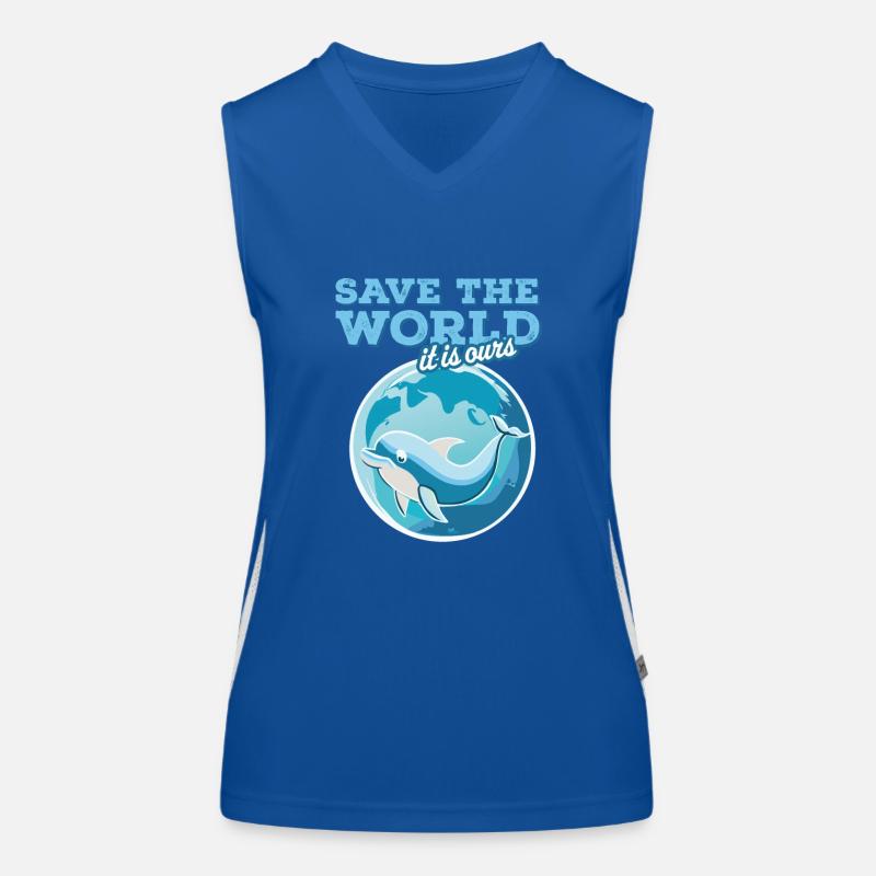 save the world Funktionelles Kontrast-Tank Top für Frauen