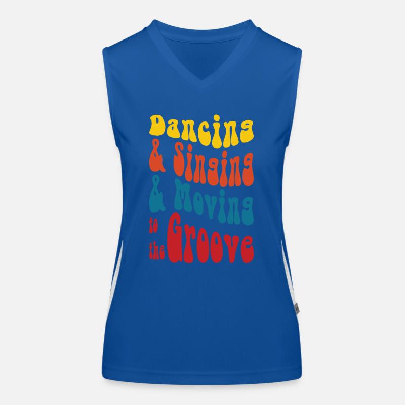 Dancing Singing Moving Grooving - DJing Funktionelles Kontrast-Tank Top für Frauen