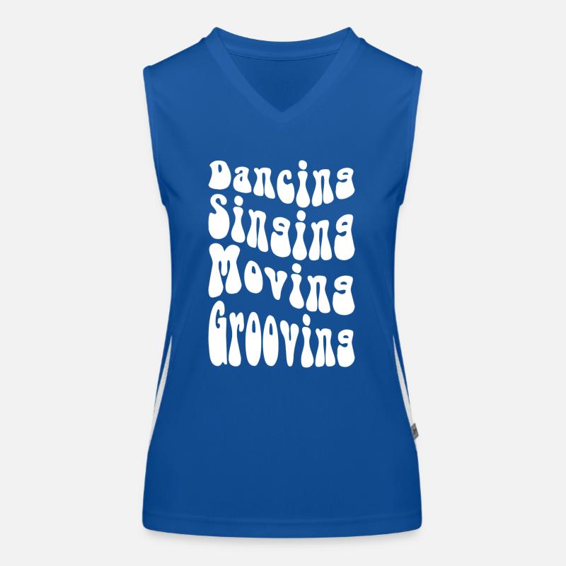 Dancing Singing Moving Grooving - DJing - white Funktionelles Kontrast-Tank Top für Frauen