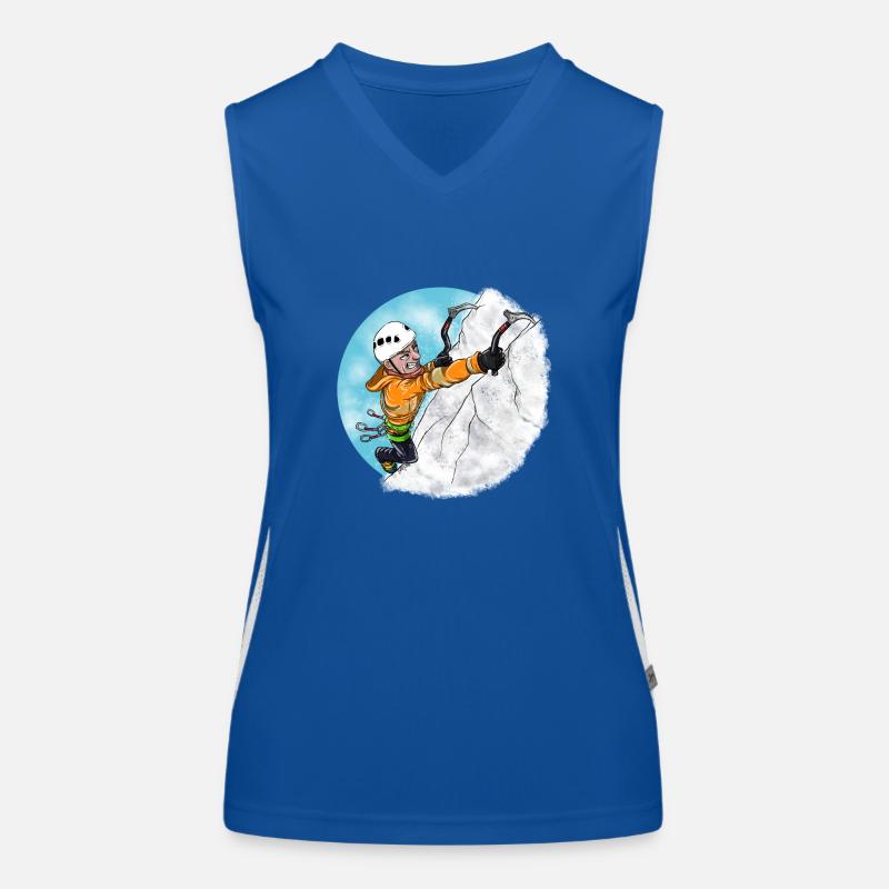 Bergsteiger - Eiskletterer - Kletter T-Shirt Funktionelles Kontrast-Tank Top für Frauen