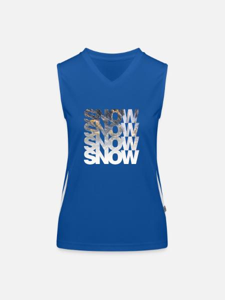 Snow Snow Snow Snow | Neige neige neige neige - Débardeur respirant contrasté Femme - bleu/blanc - Devant