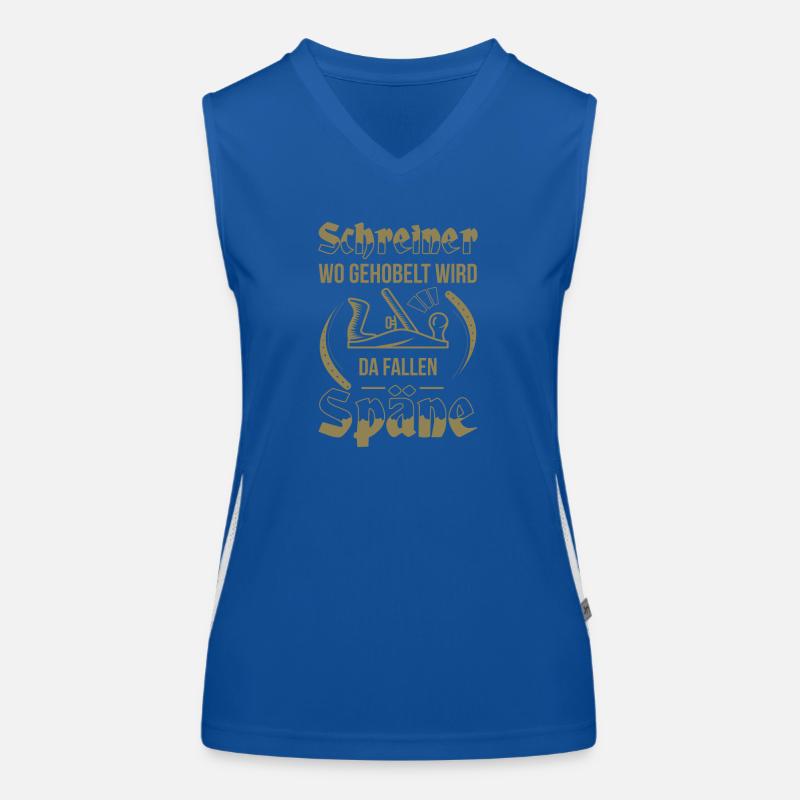 Schreiner Herren TShirt Wo gehobelt wird Funktionelles Kontrast-Tank Top für Frauen