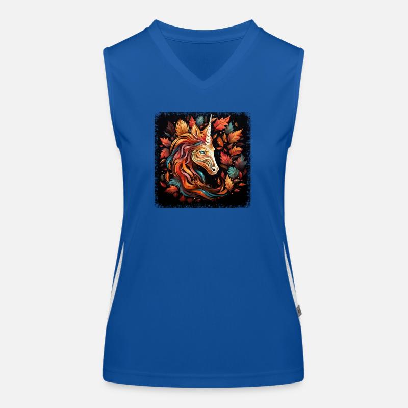 Herbstliches Pferd: Abstrakte Kunst im Laubkranz Funktionelles Kontrast-Tank Top für Frauen
