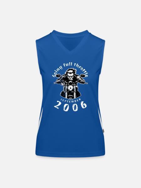 18. Geburtstag: Going full throttle since 09/2006 - Women's Functional Contrast Tank Top - royal/white - Front