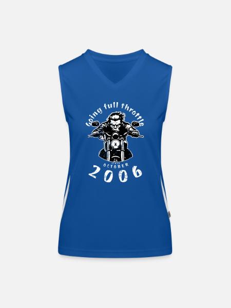 18. Geburtstag Going full throttle since 10/2006 - Funktionelles Kontrast-Tank Top für Frauen - Royal/Weiß - Vorne