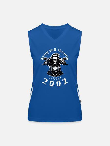 22. Geburtstag Going full throttle since 10/2002 - Funktionelles Kontrast-Tank Top für Frauen - Royal/Weiß - Vorne