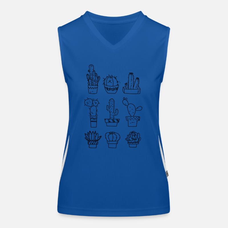 6 cactus différents Débardeur respirant contrasté Femme