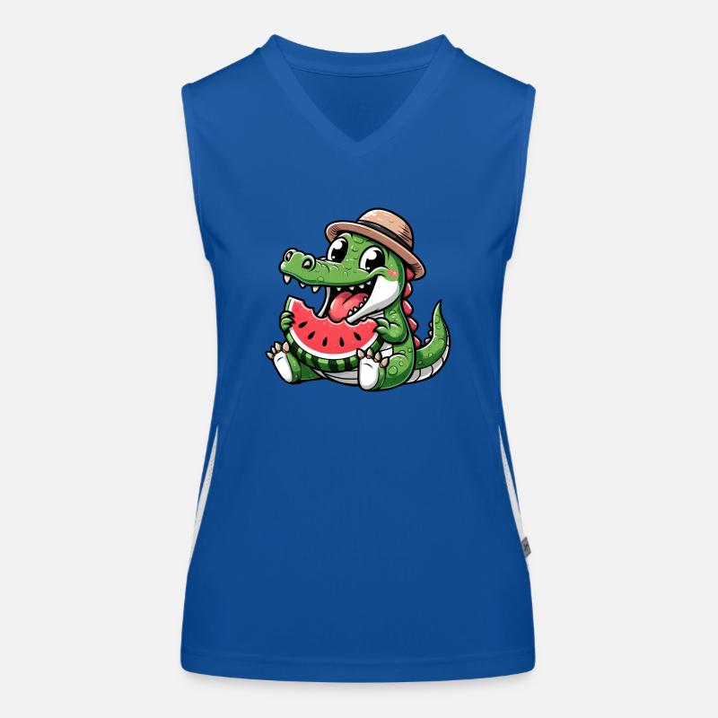 Crocodile Melon Pastèque Fruit Fruité Débardeur respirant contrasté Femme