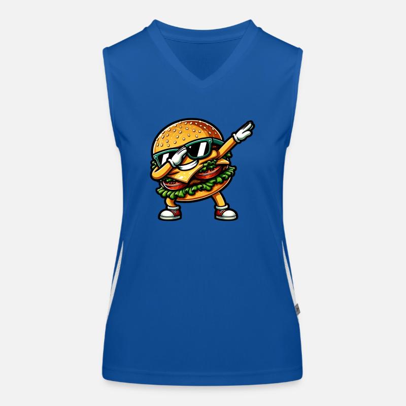 Hamburger & Cheeseburger Dabbing Débardeur respirant contrasté Femme