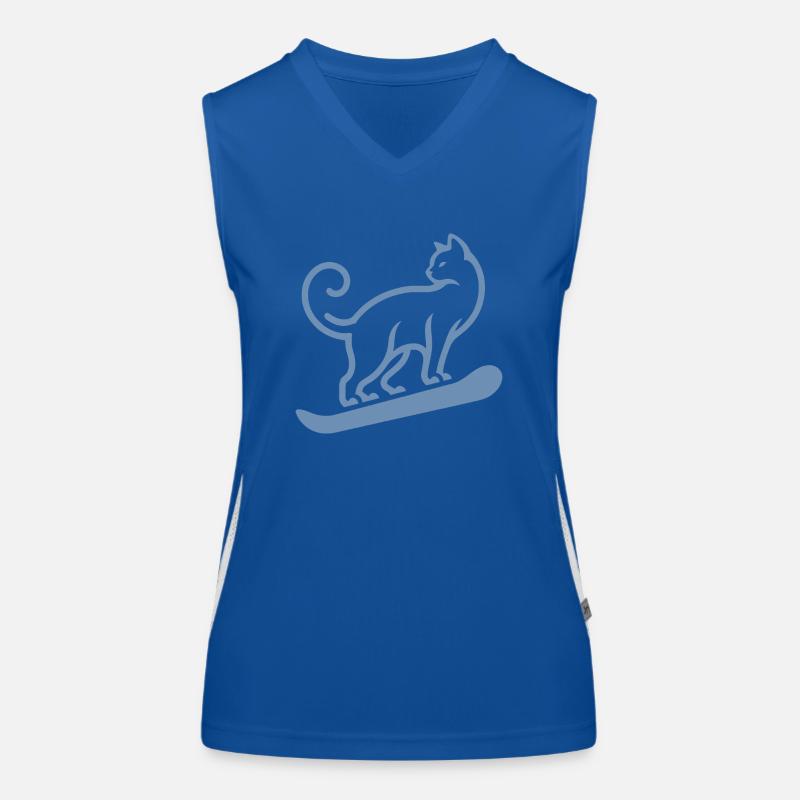 Cat Snowboard Snowboarder Design minimaliste Débardeur respirant contrasté Femme