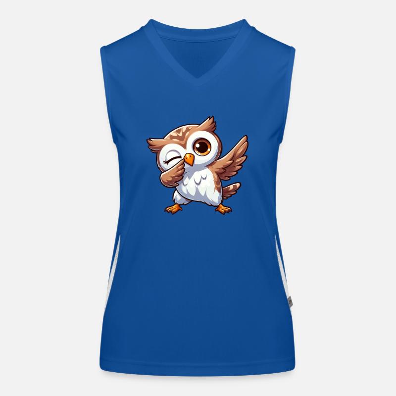Cool Owl Dab Dabbing Design Drôle Débardeur respirant contrasté Femme