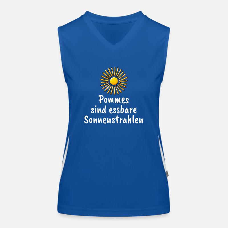 Pommes Essbare Sonnenstrahlen Lustiger Spruch Funktionelles Kontrast-Tank Top für Frauen