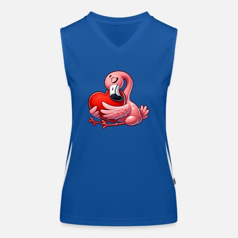 Flamingo Liebe Valentinstag Verliebte Romantik Funktionelles Kontrast-Tank Top für Frauen