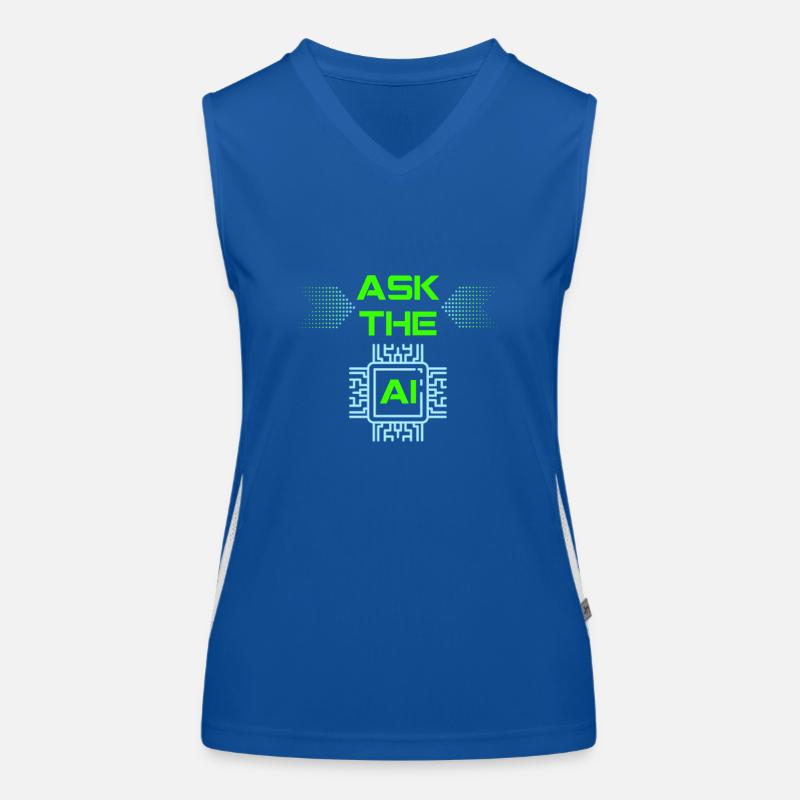 AI Artificial Intelligence Funny Nerd Saying Women's Functional Contrast Tank Top