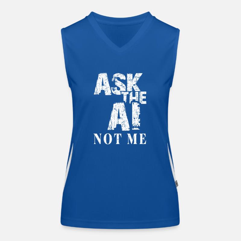 AI Artificial Intelligence Funny Nerd Saying Women's Functional Contrast Tank Top