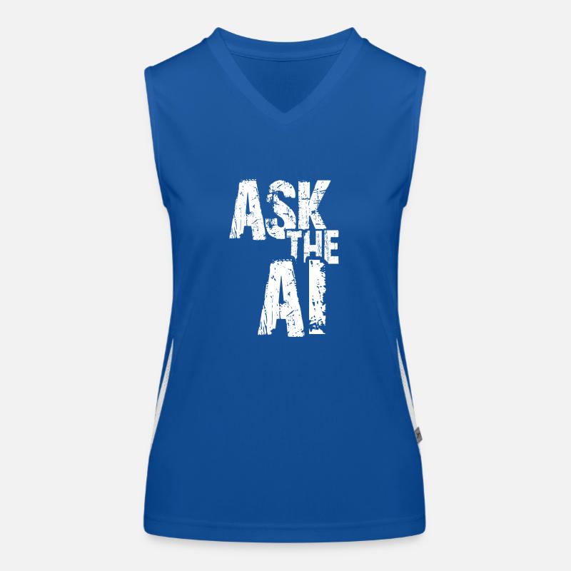 AI Artificial Intelligence Funny Nerd Saying Women's Functional Contrast Tank Top