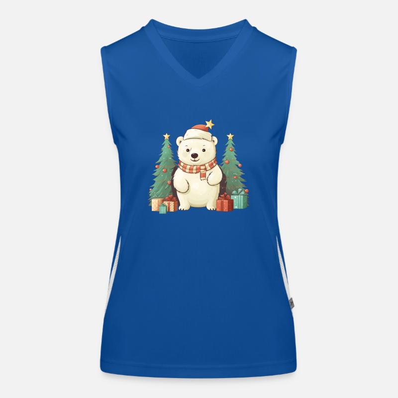 Niedlicher Weihnachts-Eisbär Funktionelles Kontrast-Tank Top für Frauen