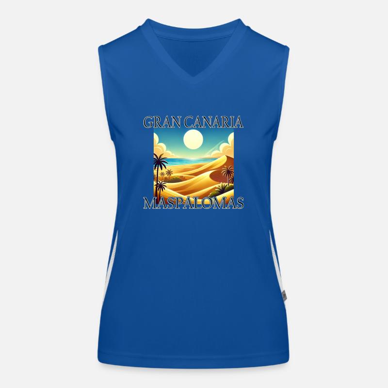 Maspalomas Dünen Strand Wüste Gran Canaria Funktionelles Kontrast-Tank Top für Frauen