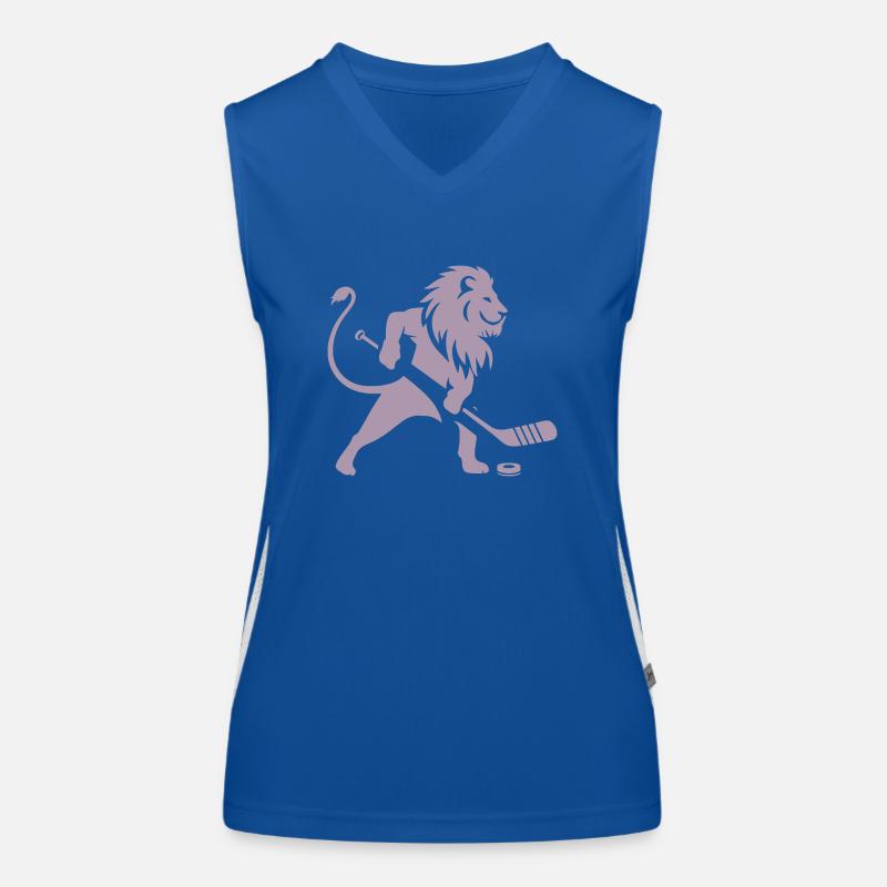 Löwe Eishockey Silhouette Funktionelles Kontrast-Tank Top für Frauen