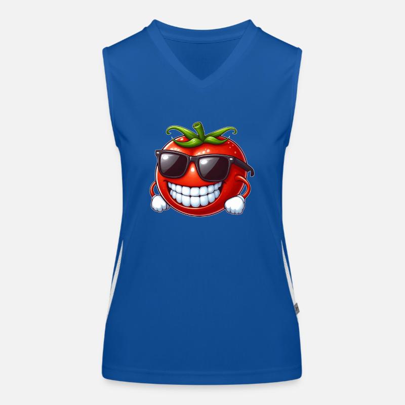 Cool Tomate Lunettes de Soleil Fruit Rouge Drôle Débardeur respirant contrasté Femme