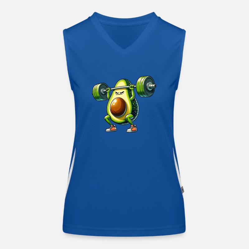 Strong avocado workout with dumbbell Women's Functional Contrast Tank Top