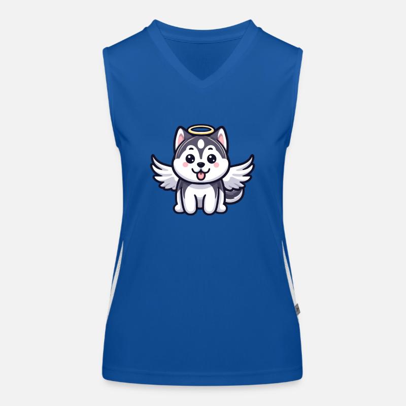 Dobermann Engel Welpe Design Funktionelles Kontrast-Tank Top für Frauen